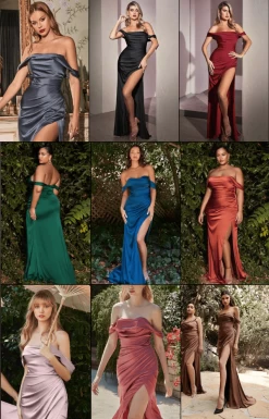 Cinderella Divine 7488 Off Shoulder Satin Slit Leg Ruched Dress -Norma Reed ScreenShot2023 03 15at12.08.49PM