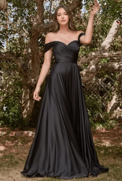 Cinderella Divine 7493 Satin Off Shoulder Wrap Style Dress -Norma Reed ScreenShot2023 03 15at2.59.12PM
